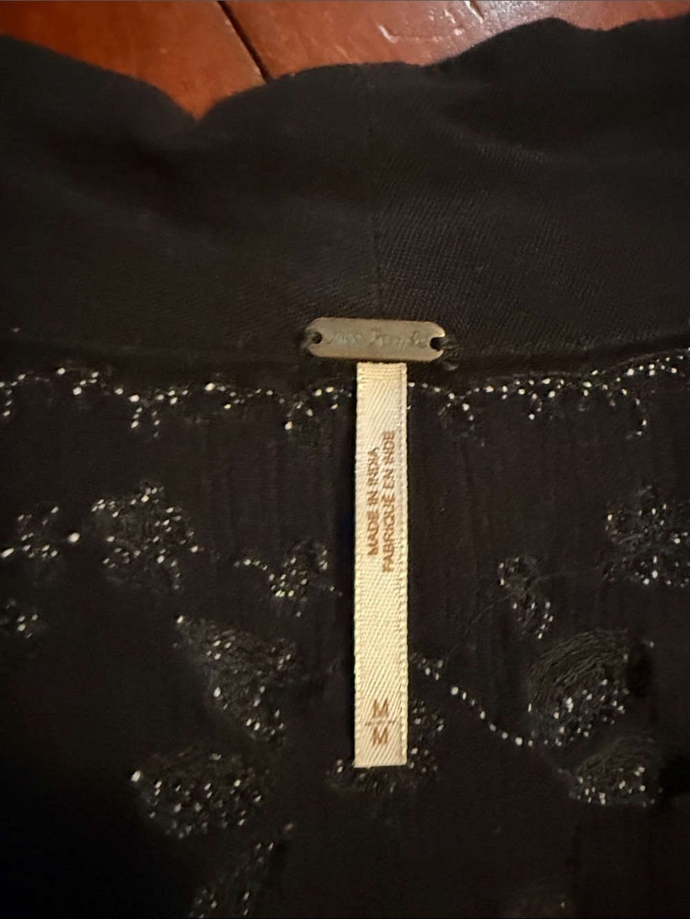 Free People Black Embroidered Maxi Dress with White Floral Detail - Picture 6 of 7